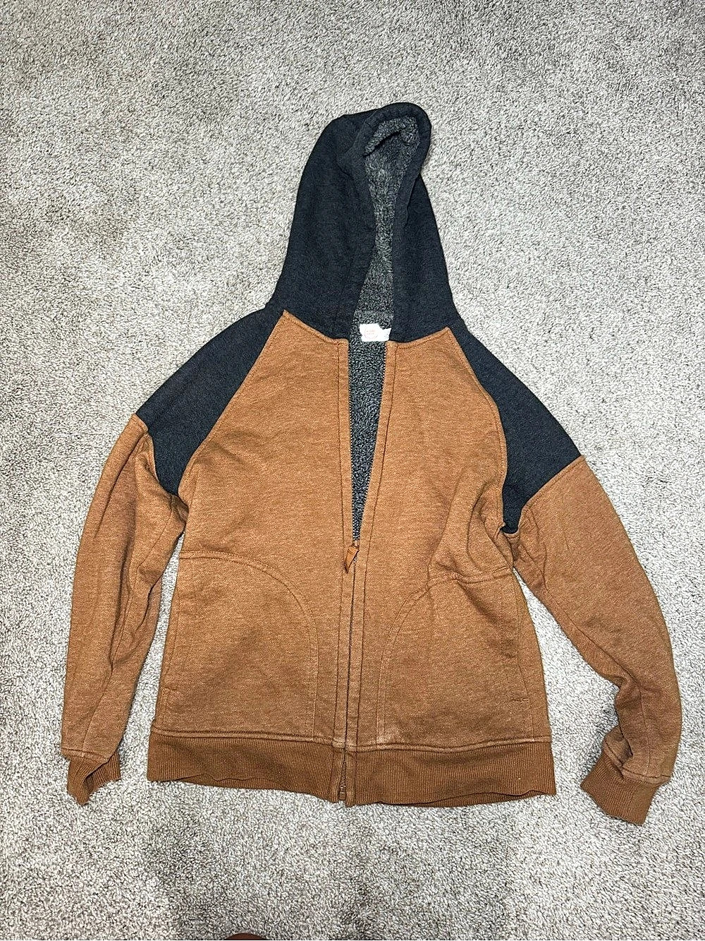 Wonder Nation Boys 10-12 Brown & Black Hooded Jacket